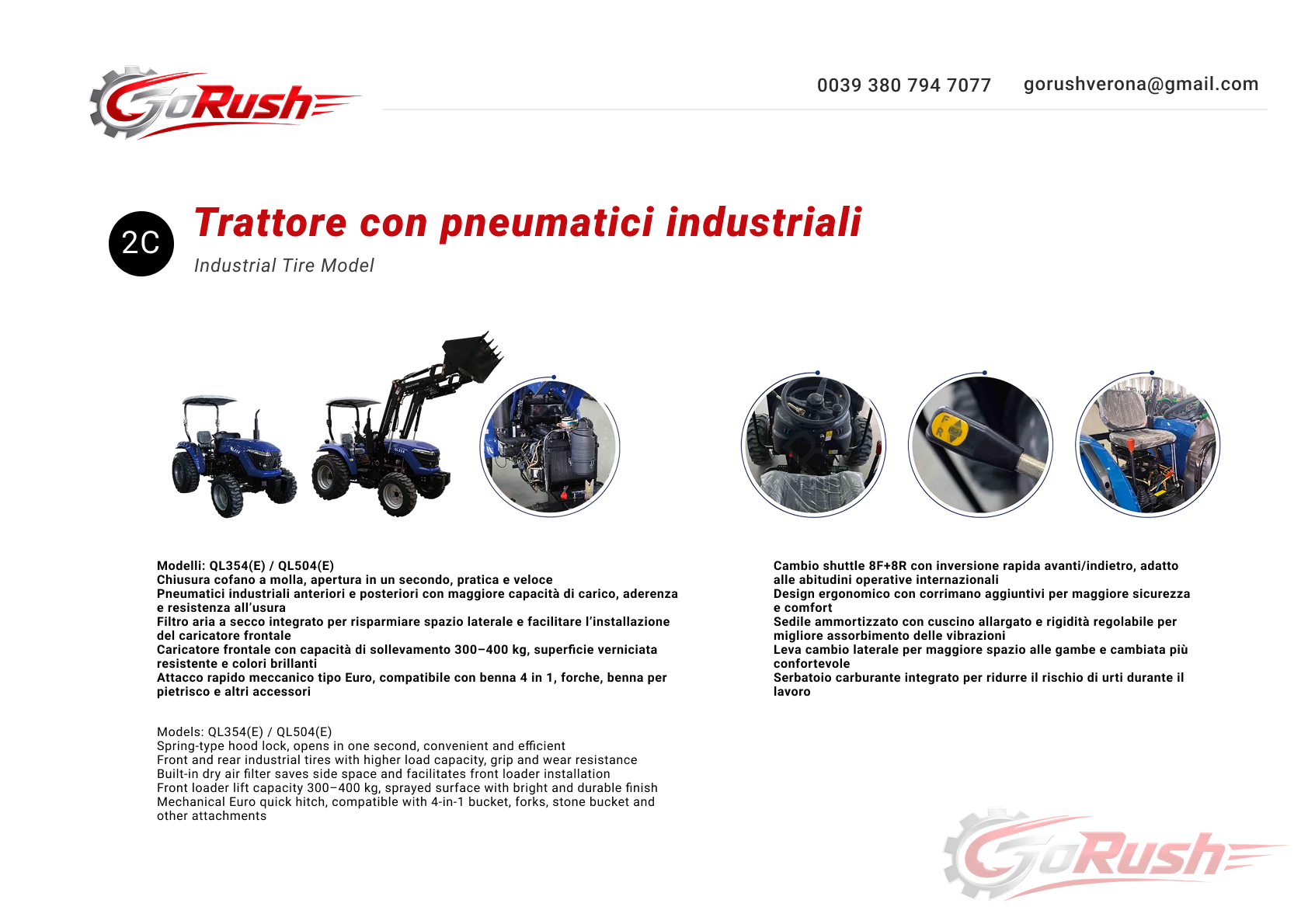 Trattore con pneumatici industriali 1